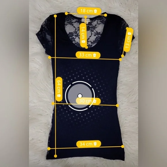 Navy Blue Lace Top, Women's Small - Picture 7 of 8